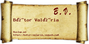 Bátor Valéria névjegykártya